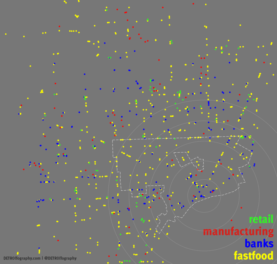 Map: The Empty Business Rings of&nbsp;Detroit